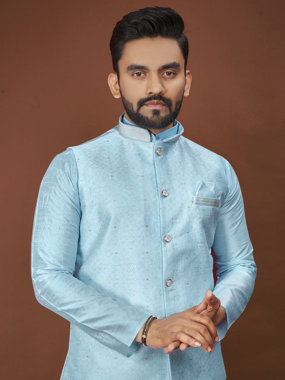 RE Premium Weaving High-quality Jacquard with intricate Golden Zari work - 3 Pieces Sets