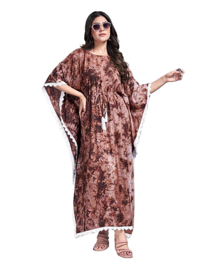 YNF Glowing Colors Rayon Slab Center Belt Kaftan Suit