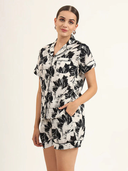 Divena Floral Multi Color Pure Cotton Printed Night Suit