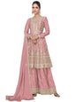 ES Women Premium Chinnon Silk  Top & Plazzo With Matching Dupatta