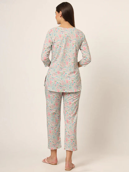 Divena Round & Collared Neck Cotton Night Suits with Payjama