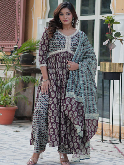 ES Pure Cotton Premium Readymade Kurtis with Pant & Dupatta Set