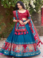 ES Tussar Silk (Stitched) Lehenga, Blouse & Dupatta