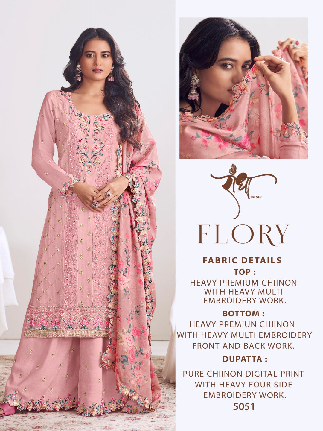 YNF Chinon FLORY: Embroidery Suits & Designer Palazzo Dresses