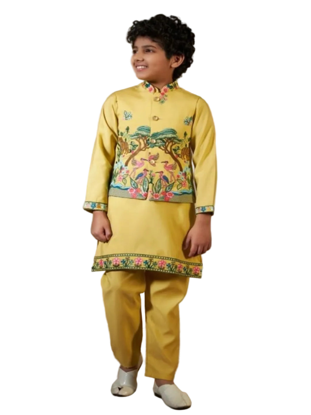 RE Royal Kids 3-Piece Koti, Kurta & Pant Set | Premium Viscose Silk Collection