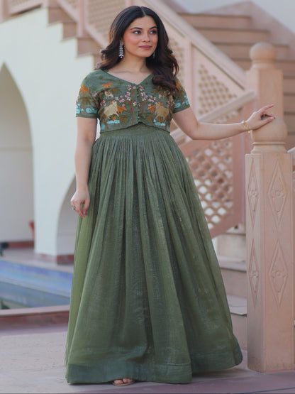 ES Premium Readymade Koti-Gown Collection - Embroidery Work