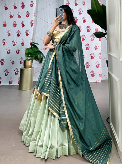 ES Premium Pure Chanderi Lehenga Set with Zari & Gota Patti