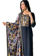 ICF Women's Roman Viscose Embroidered Kurta with Pant and Crep Silk Dupatta