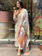ICF Women Teby Silk  Floral Print Kurta with Pant & Dupatta