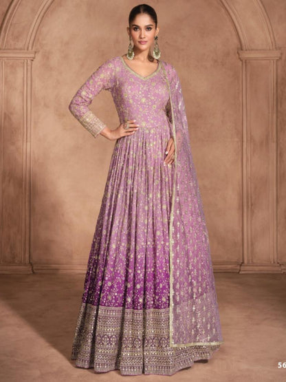 ES Georgette Embroidered Zari & Sequins Gown