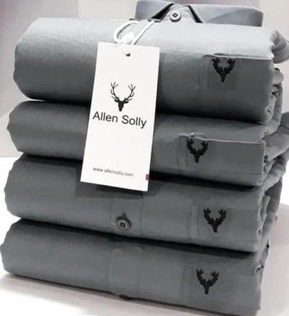 Men's Solid Cotton Formal Shirt Gray - Allen Solly
