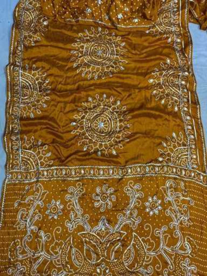 YNF Designer Traditional Bandhani Gajji Silk Sarees in 7 Different Colors