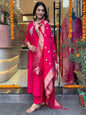 ICF Women's Viscose (Rayon) Straight Embroidered Kurta with Pant & Dupatta