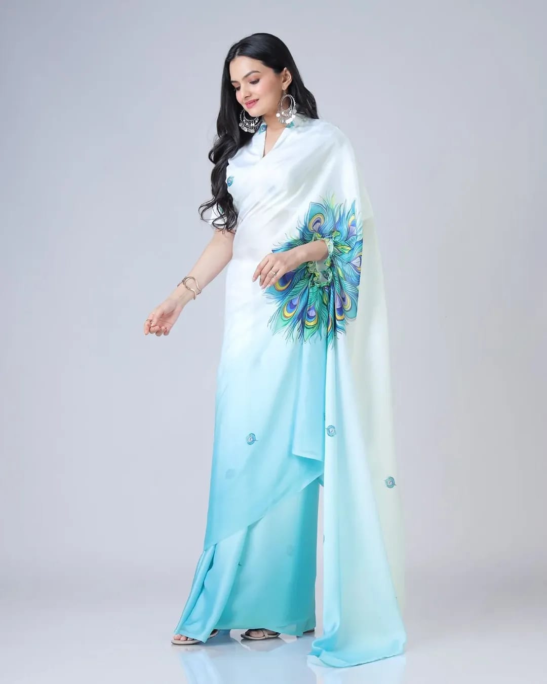 ES Designer Premium Satin Silk Ready To Wear Sarees - New Arrival