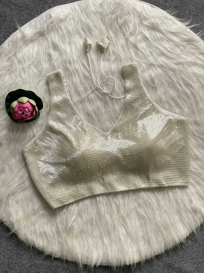 YNF Designer Silk Blouse with Pure Handwork Embroidery (Pearl & Moti Work) RTW