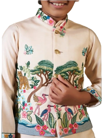 RE Royal Kids 3-Piece Koti, Kurta & Pant Set | Premium Viscose Silk Collection