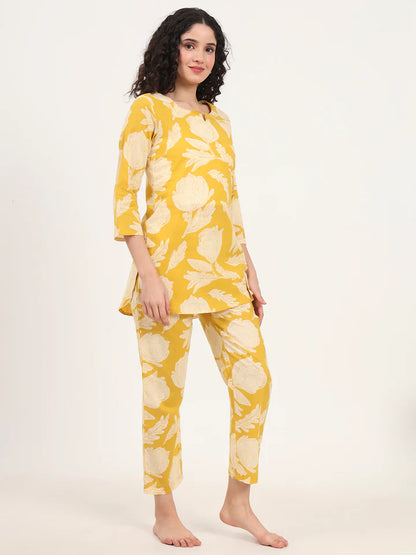 Divena Round & Collared Neck Cotton Night Suits with Payjama