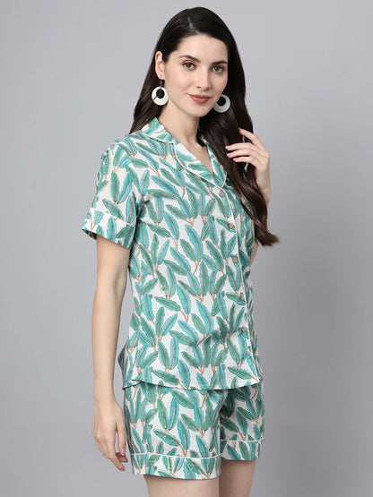 Divena Floral Multi Color Pure Cotton Printed Night Suit