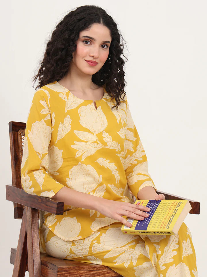 Divena Round & Collared Neck Cotton Night Suits with Payjama