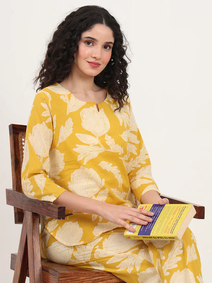 Divena Round & Collared Neck Cotton Night Suits with Payjama