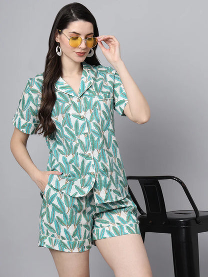Divena Floral Multi Color Pure Cotton Printed Night Suit