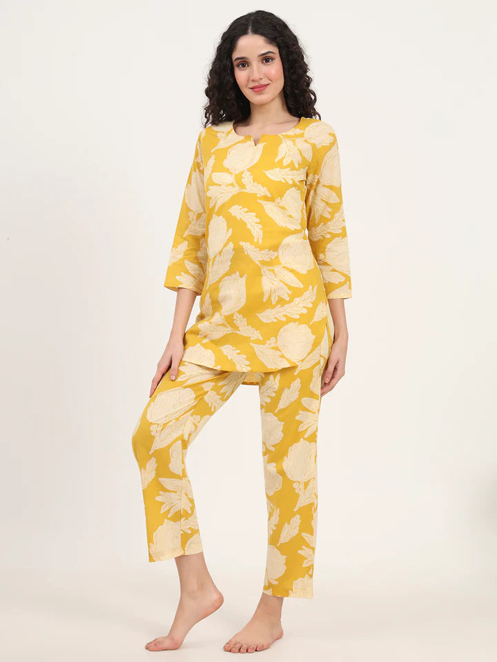 Divena Round & Collared Neck Cotton Night Suits with Payjama