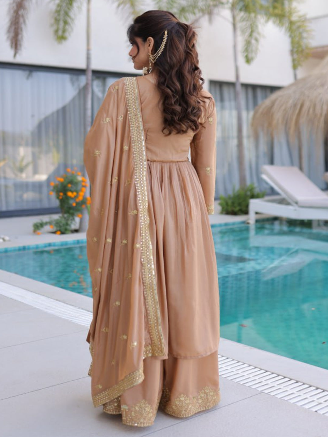 ER Heavy Party Wear Super Silk Sharara Suit with Embroidered Dupatta