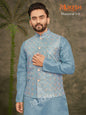 ES Heavy Banglori Silk Kurta-Pant-Koti Set  for a premium look