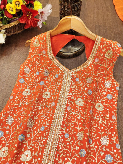 RE Designer Georgette Sharara Set with Heavy Sequence Embroidery – Fully Stitched