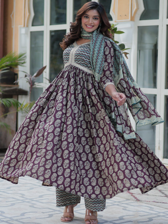ES Pure Cotton Premium Readymade Kurtis with Pant & Dupatta Set
