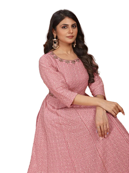 MV Premium Fox Georgette With Heavy Embroidery Work Gown & Dupatta