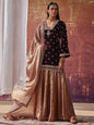 YNF Ready-to-Wear Heavy Viscose Velvet Kurti & Sequence Palazzo Set