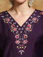 KF Floral Heavy Thread Embroidered Schffili Hem Kurta with Trouser & Dupatta