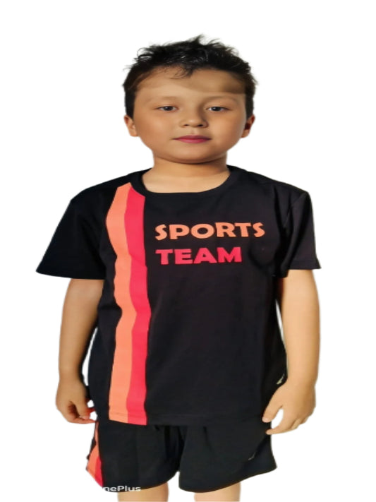 SS Pure Polyester Sports Team T-Shirt & Pants for Boys (6-9 Years)