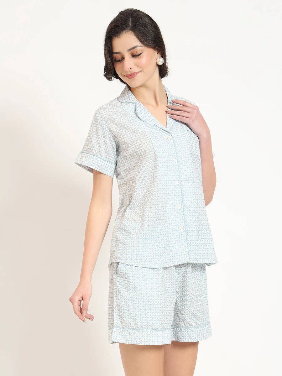 Divena Floral Multi Color Pure Cotton Printed Night Suit