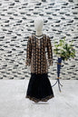 ES Elegant Heavy Chinon Top, Sharara, and Dupatta Set with Sequin Work for girls