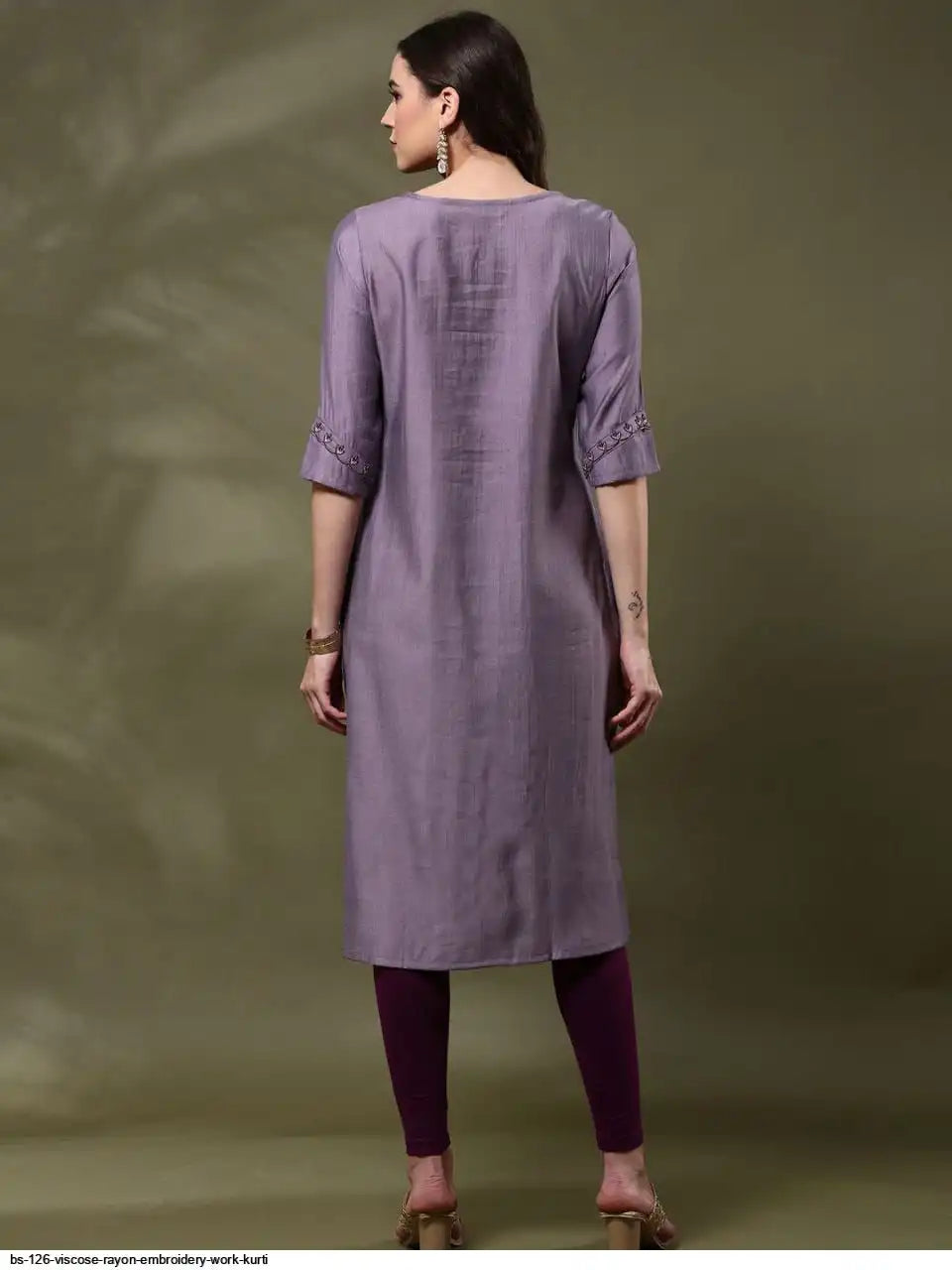 WT Women’s Viscose Rayon Straight Kurti with Elegant Embroidery Work