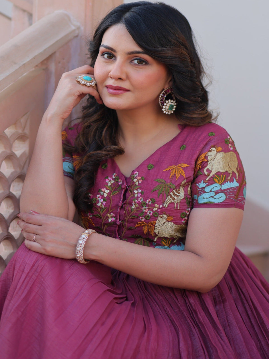 ES Premium Readymade Koti-Gown Collection - Embroidery Work