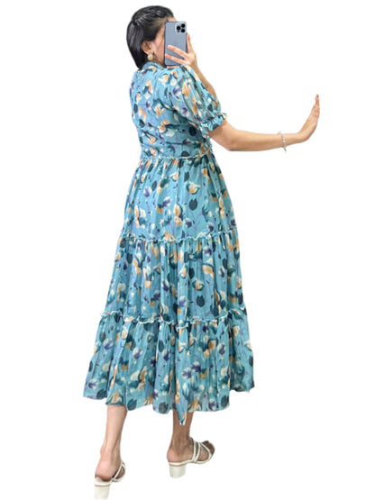ES Women Tabby Silk Floral Printed Frock