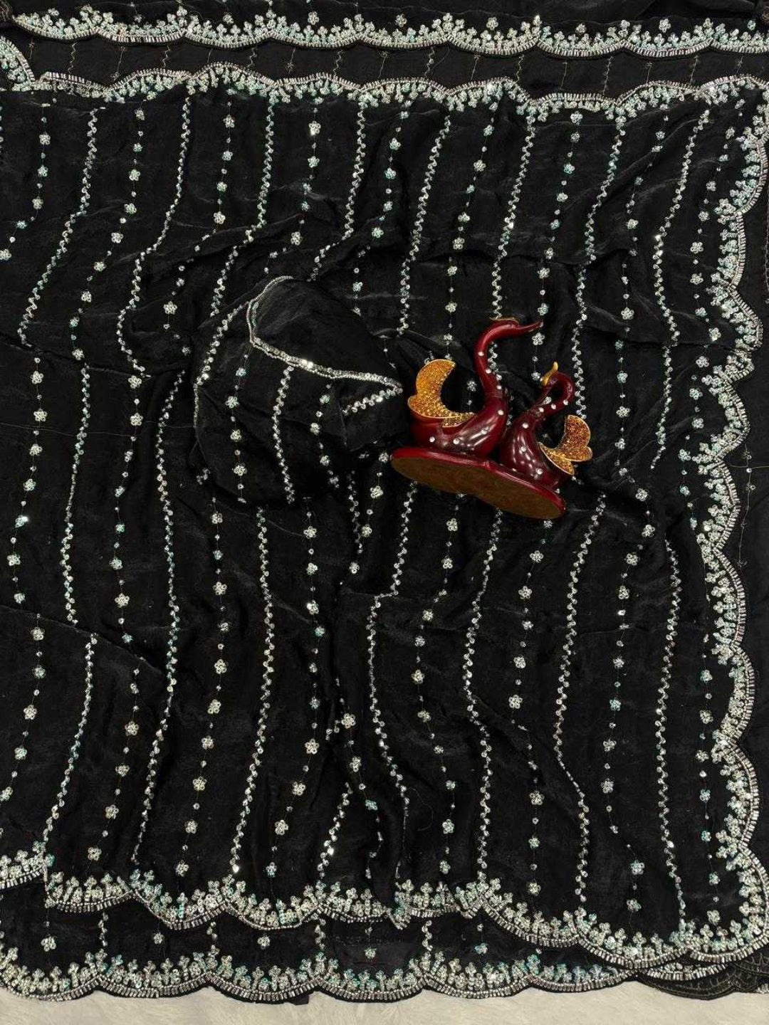 YNF Gorgeous Soft Space Silk Saree with Intricate Beads & Sequence Work