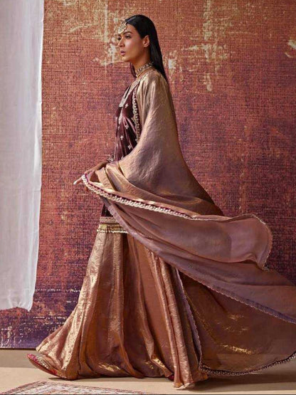 YNF Ready-to-Wear Heavy Viscose Velvet Kurti & Sequence Palazzo Set