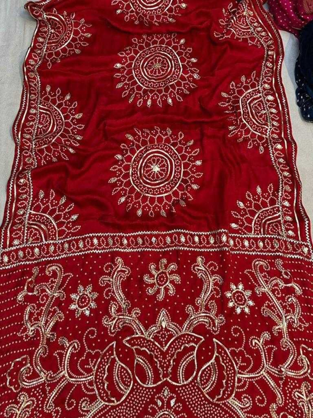 YNF Designer Traditional Bandhani Gajji Silk Sarees in 7 Different Colors