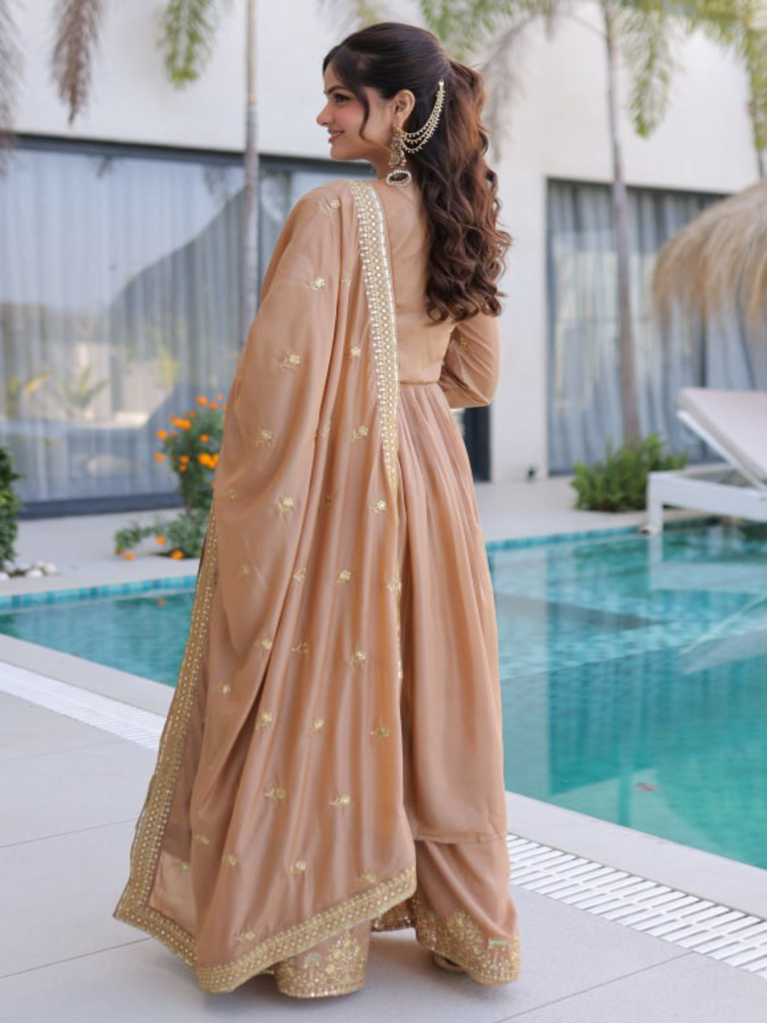 ER Heavy Party Wear Super Silk Sharara Suit with Embroidered Dupatta