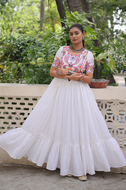 ES Navratri Special Premium Kutchi Gamthi Embroidered Gown