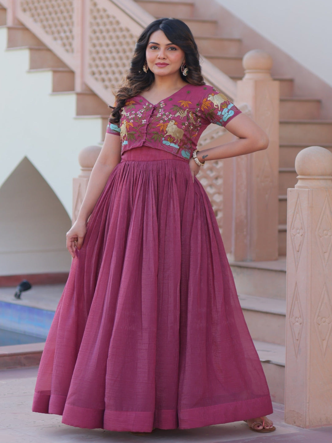 ES Premium Readymade Koti-Gown Collection - Embroidery Work