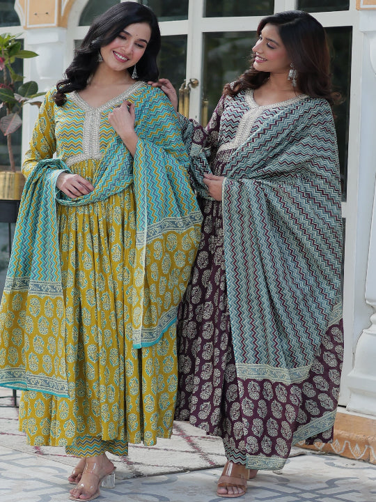 ES Pure Cotton Premium Readymade Kurtis with Pant & Dupatta Set