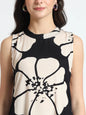 Divena Black Beautiful Floral Print Rayon Sleeveless straight-cut kurta with Pant for