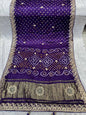 YNF Authentic Hand Bandhej Saree with Original Lagadi Patta Pallu & Handwork