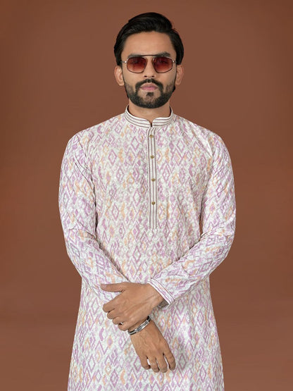 RE Men’s Designer Lucknowi Cotton Set – Extraordinary Digital Print Collection