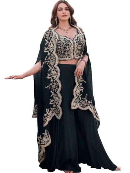 YNF Luxury Premium Silk Embroidered Palazzo Suit & Western Party Wear